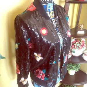 Sequin flower jacket